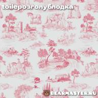 ПРЕДЗАКАЗ. Батист из коллекции Toile de jouy - Розово-голубой - Пять видов - ПРЕДЗАКАЗ. Батист из коллекции Toile de jouy - Розово-голубой - Пять видов