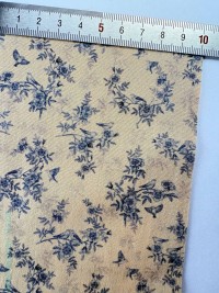 Бежевый 15 Toile de jouy птицы синий