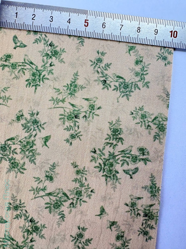 Бежевый 15 Toile de jouy птицы зеленый