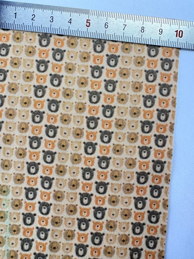 Бежевый 17 Мишки мордочки